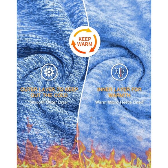 Women's Fleece Dress Running Sweatshirt Dress with Thumb Holes Pocket Light Blue - Picture 2 of 6